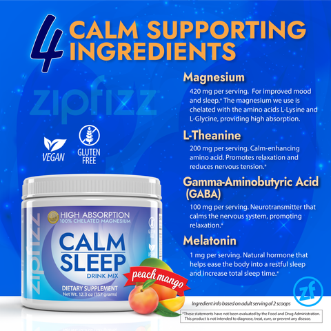 Zipfizz Calm / Sleep  - Peach Mango Flavor