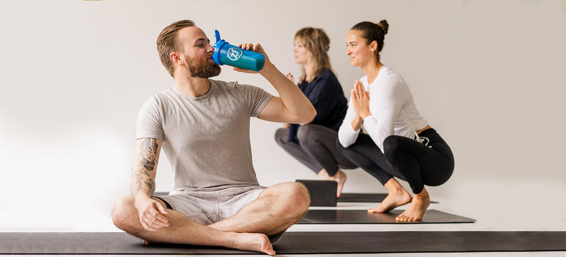 People doing yoga in a studio enjoying Zipfizz. No crash, no jitters energy when you want it. 